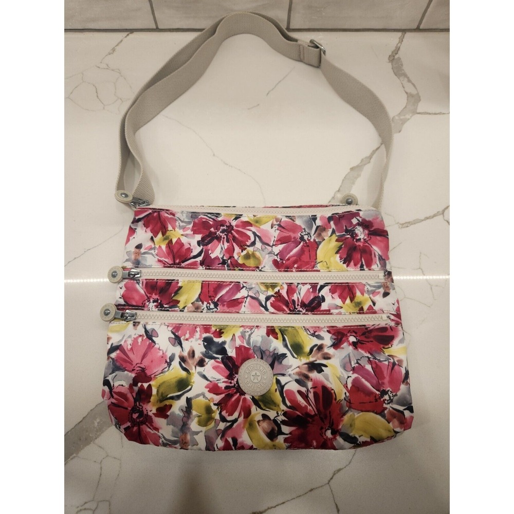 Kipling HB6141-1BJ Shoulder Or  Crossbody‎ Bag Double Zip Nylon Blushing Posies